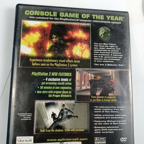 Splinter Cell Tom Clancys Black Case PS2 Game/Booklet *MINOR WEAR - Picture 8 of 14